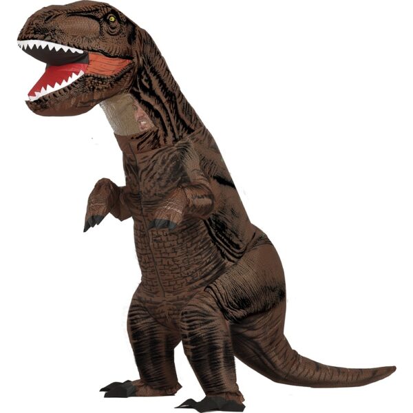 Oppustelig T-Rex Kostume Brun